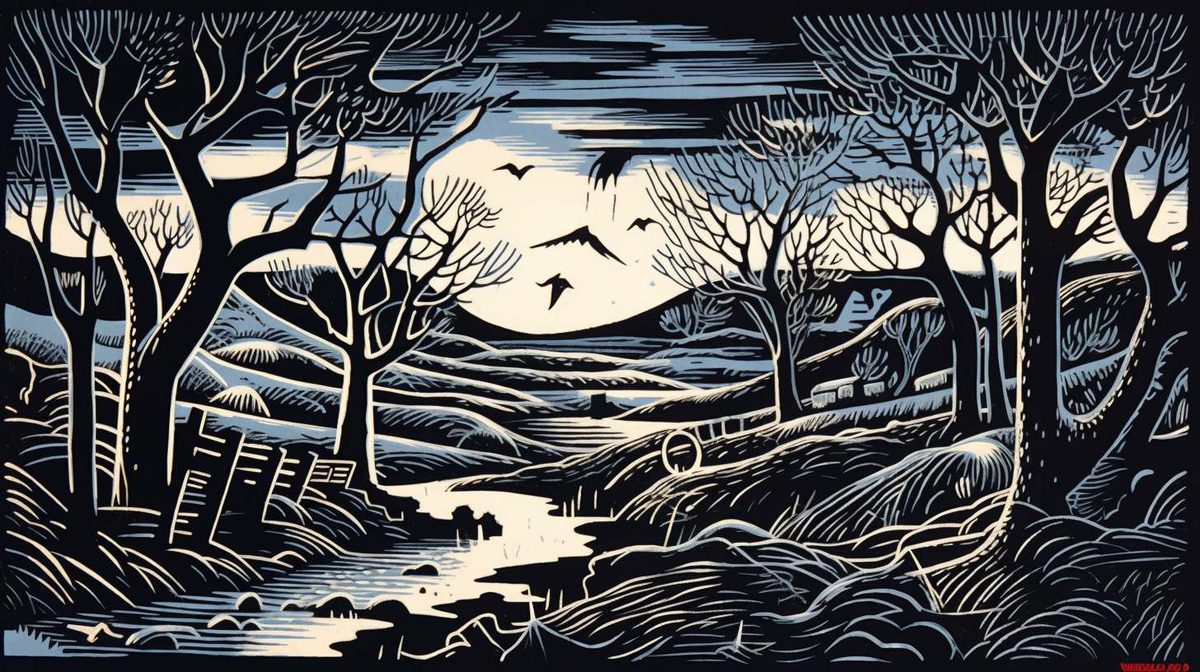 Linocut Print example art style image