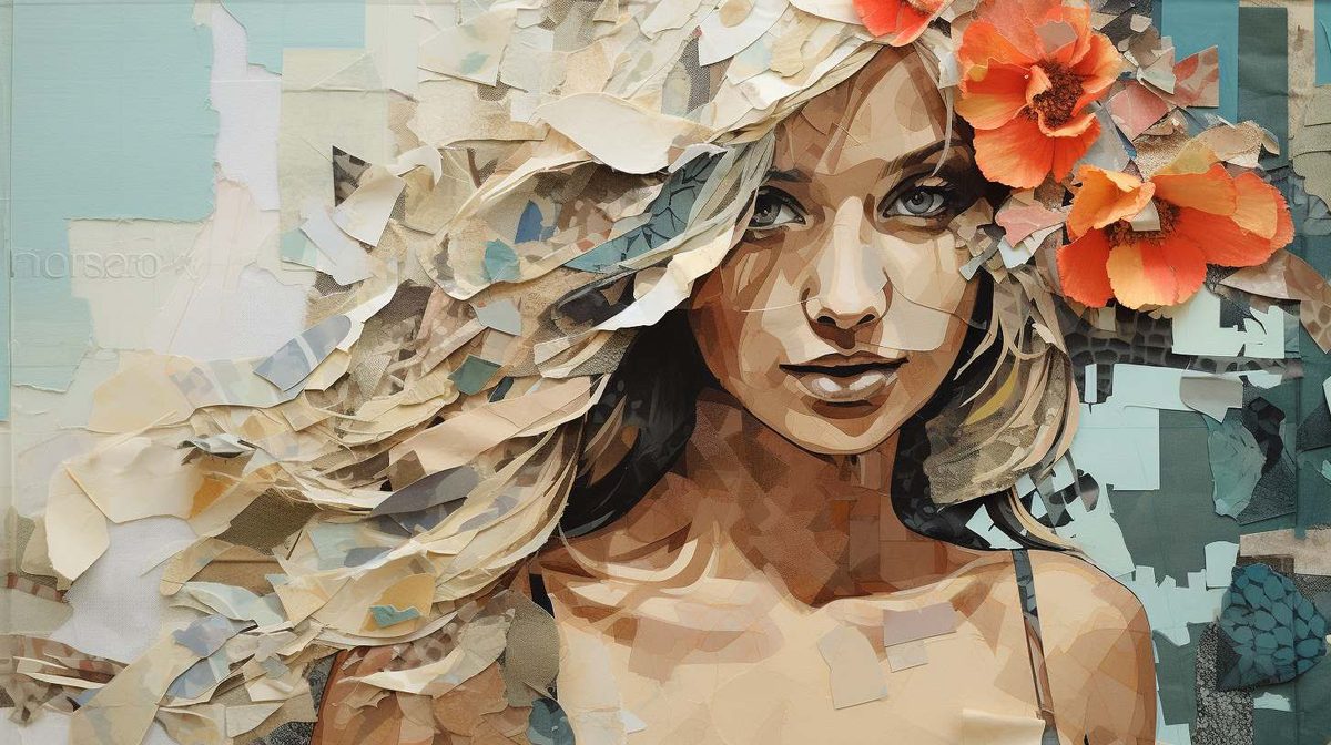 Torn Paper Collage example art style image