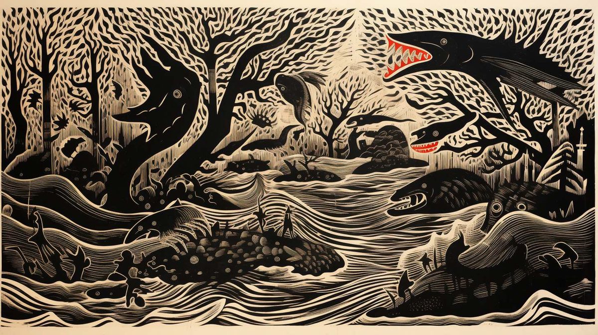 Woodcut example art style image